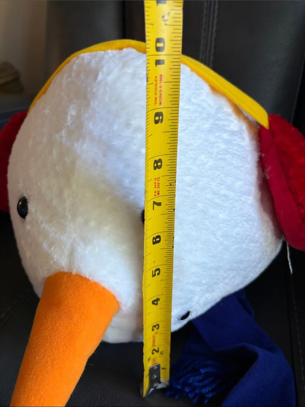 Plush Snowman Head with earmuffs and scarf